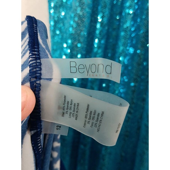 NWOT Beyond Control Swimwear Women's Tankini Deep Plunge Molded Cups Size 12 - Picture 11 of 11